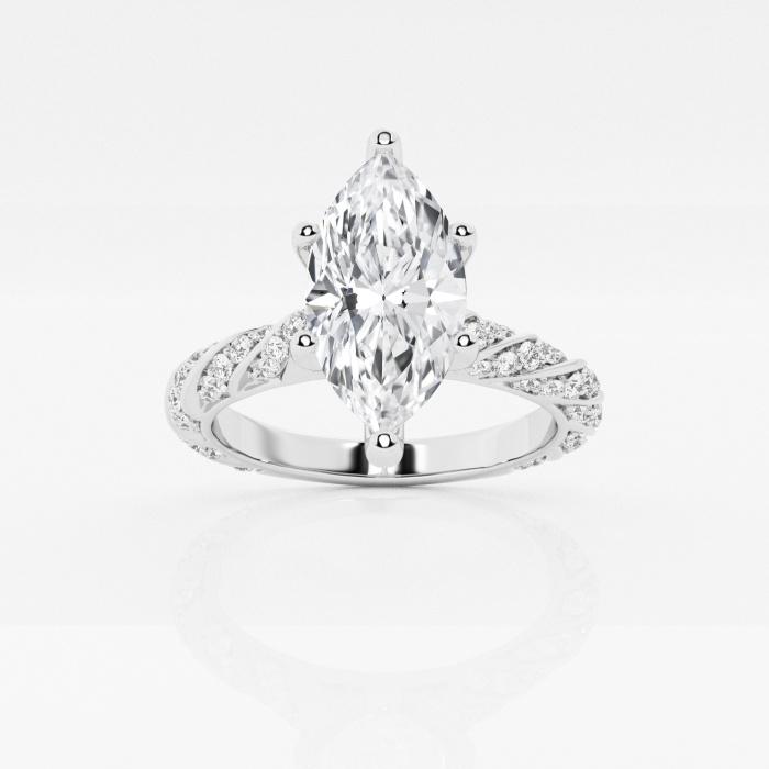 Certified 1 2/5 ctw Marquise Diamond Ribbon Engagement Ring 14K White Gold (1 of 2)