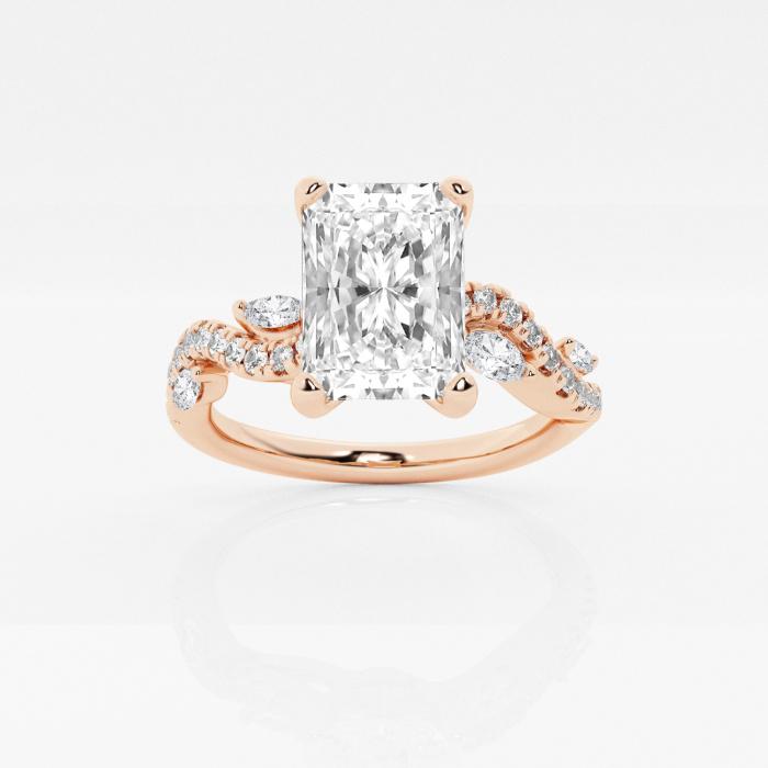 Certified 1 1/8 ctw Radiant Diamond Marquise Vine Engagement Ring 14K Rose Gold (1 of 2)