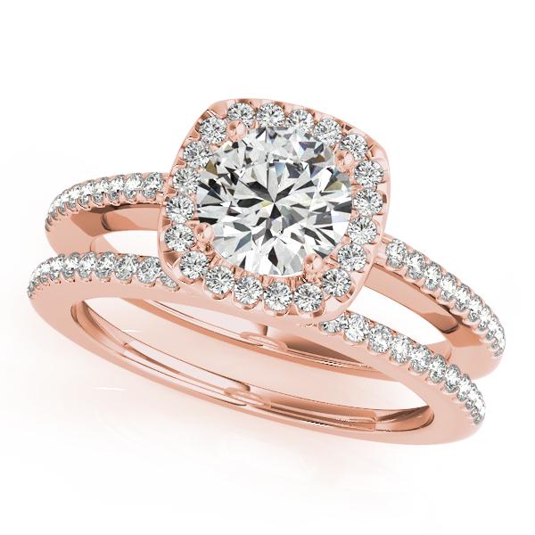 Certified 1.9 CTW Diamond Engagement Ring SET 18K Rose Gold (1 of 2)