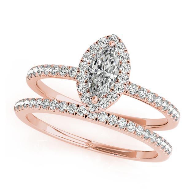 Certified 2.2 CTW Diamond Engagement Ring SET 18K Rose Gold (1 of 2)