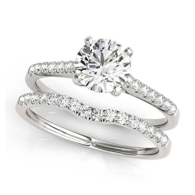 Certified 1.1 CTW Diamond Engagement Ring 18K White Gold (1 of 2)