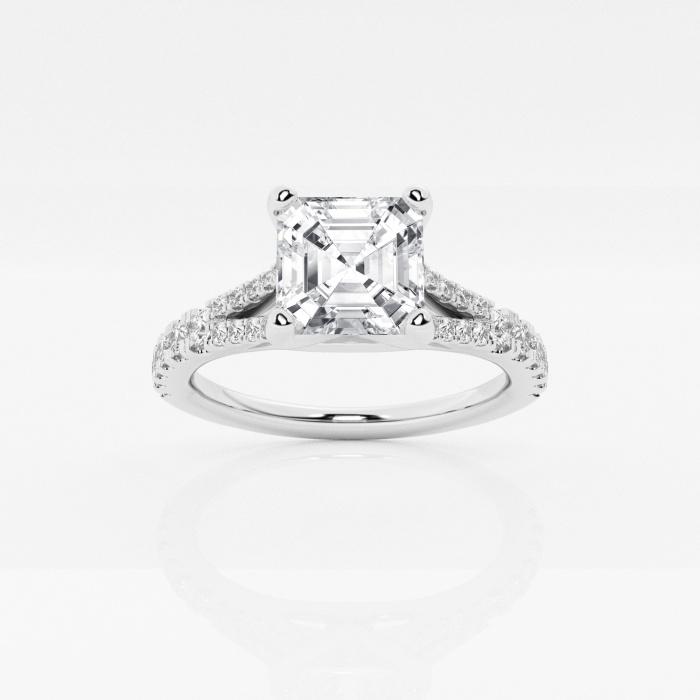 Certified 1 ctw Asscher Diamond Split Shank Engagement Ring 14K White Gold (1 of 2)