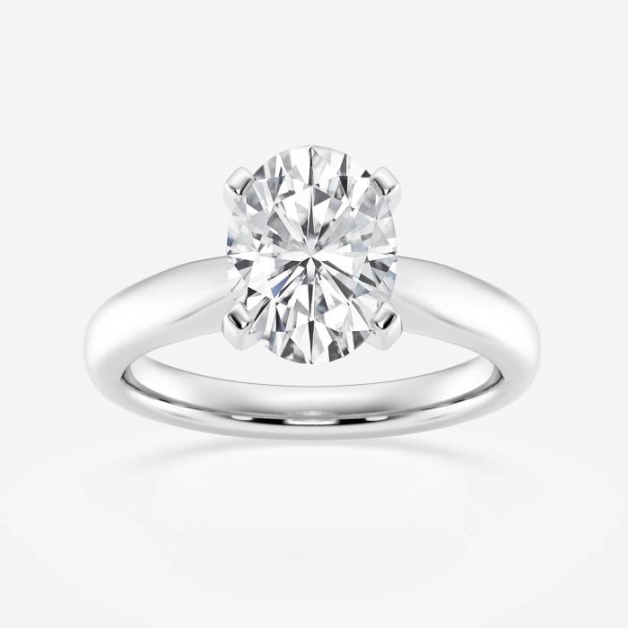 Certified 2 ctw Oval Diamond Cathedral Solitaire Engagement Ring 14K White Gold (1 of 2)