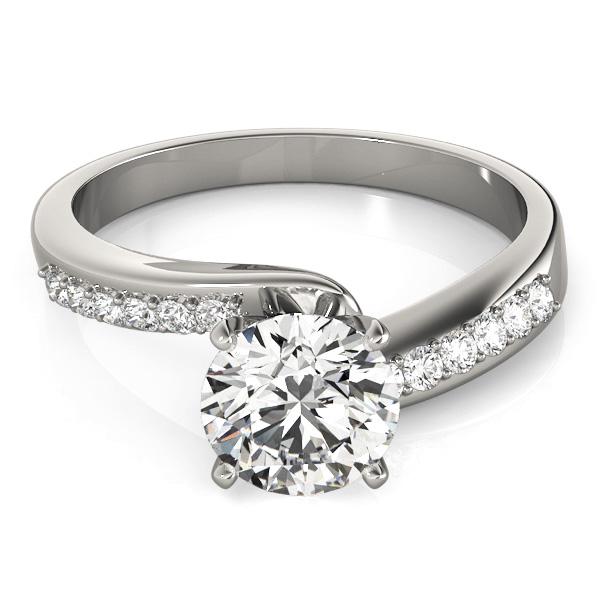 Certified 1.1 CTW Diamond Engagement Ring 18K White Gold (1 of 2)