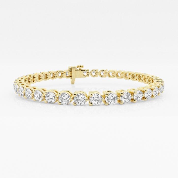Certified 8 ctw Round Diamond Three Prong Tennis Bracelet 14K Yellow Gold (1 of 2)