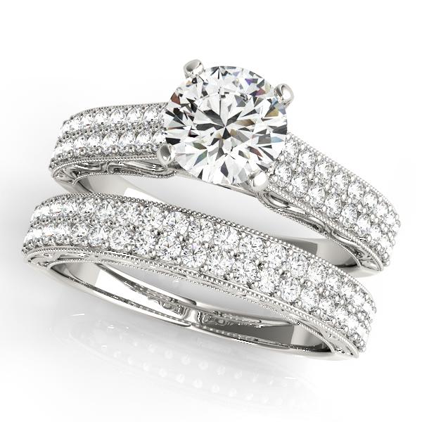 Certified 2.33 CTW Diamond Engagement Ring SET 18K White Gold (1 of 2)