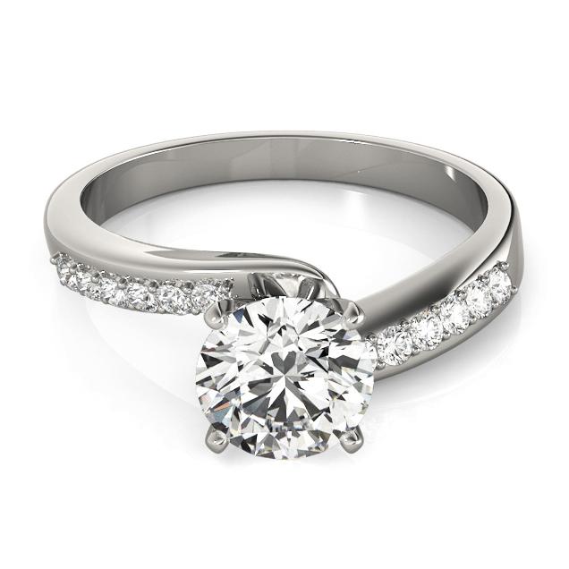 Certified 2.1 CTW Diamond Engagement Ring 18K White Gold (1 of 2)