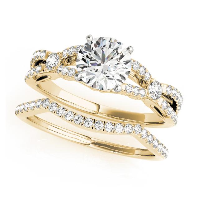 Certified 2.25 CTW Diamond Engagement Ring SET 18K Yellow Gold (1 of 2)