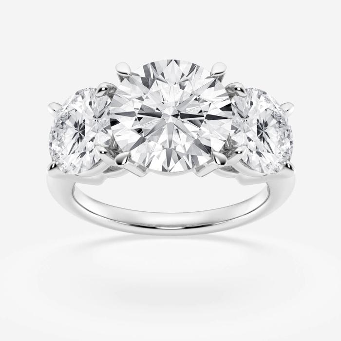 Certified 7 ctw Round Diamond Three Stone Engagement Ring 18K White Gold (1 of 2)