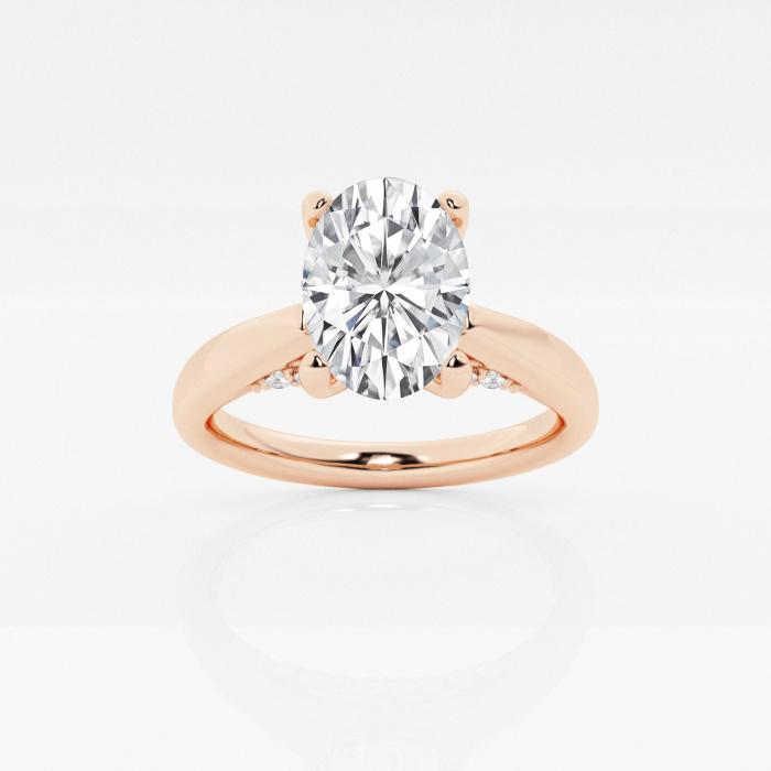 Certified 2 1/8 ctw Oval Diamond Arch Engagement Ring 14K Rose Gold (1 of 2)