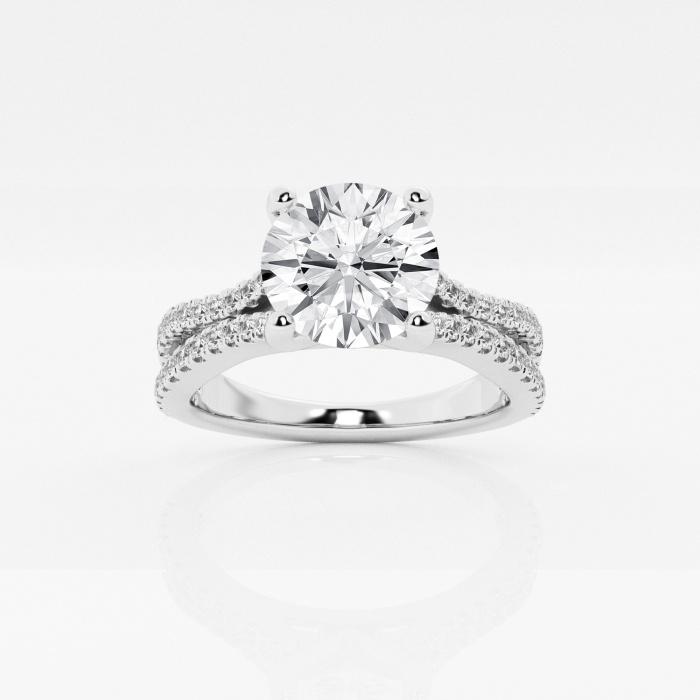 Certified 2 1/3 ctw Round Diamond Wave Engagement Ring Platinum (1 of 2)