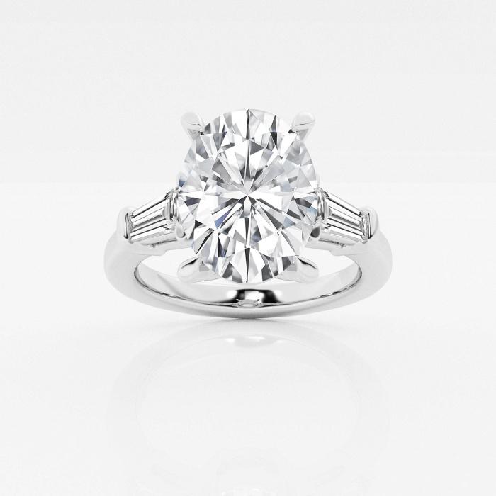 Certified 4 2/3 ctw Oval Diamond Solitaire Engagement Ring 18K White Gold (1 of 2)