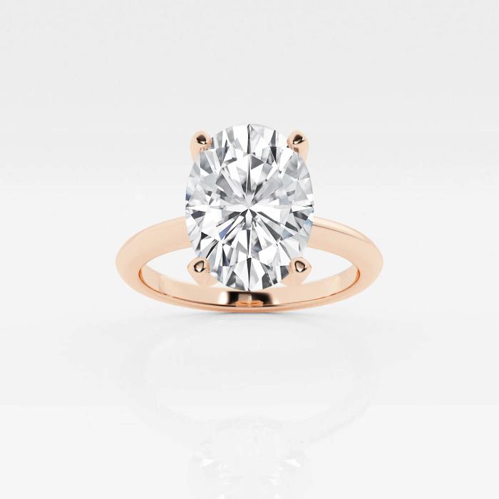 Certified 3 1/4 ctw Oval Diamond Solitaire Engagement Ring 18K Rose Gold (1 of 2)