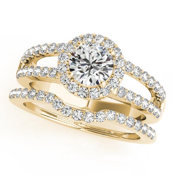 Certified 2.08 CTW Diamond Engagement Ring SET 18K Yellow Gold (1 of 2)