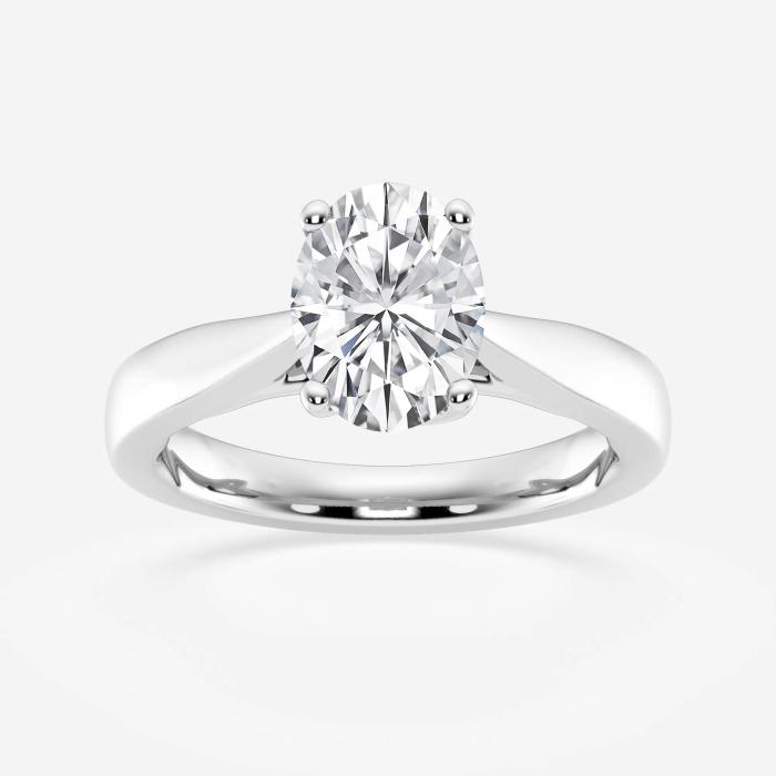 Certified 1 1/2 ctw Oval Diamond Floral Solitaire Engagement Ring Platinum (1 of 2)