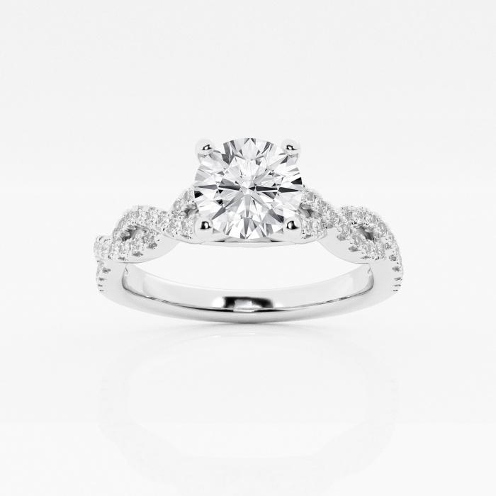 Certified 1 1/4 ctw Round Diamond Twist Engagement Ring 14K White Gold (1 of 2)
