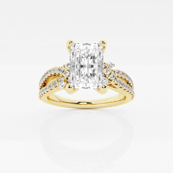 Certified 2 1/2 ctw Radiant Diamond Petite Bow Engagement Ring 14K Yellow Gold (1 of 2)