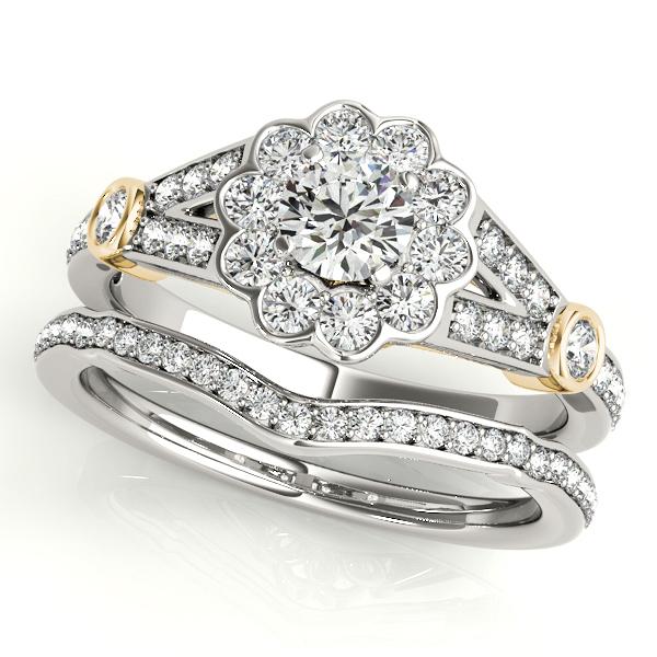 Certified 2.16 CTW Diamond Engagement Ring SET 18K Yellow Gold (1 of 2)