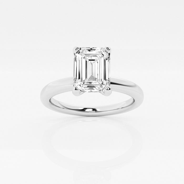 Certified 2 ctw Emerald Diamond Classic Solitaire Engagement Ring Platinum (1 of 2)