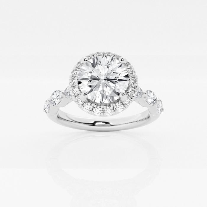 Certified 2 7/8 ctw Round Diamond Floating Marquise Halo Engagement Ring 14K White Gold (1 of 2)