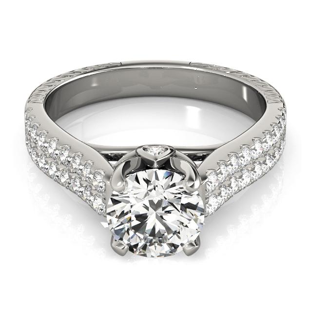 Certified 2.5 CTW Diamond Engagement Ring SET 18K White Gold (1 of 2)