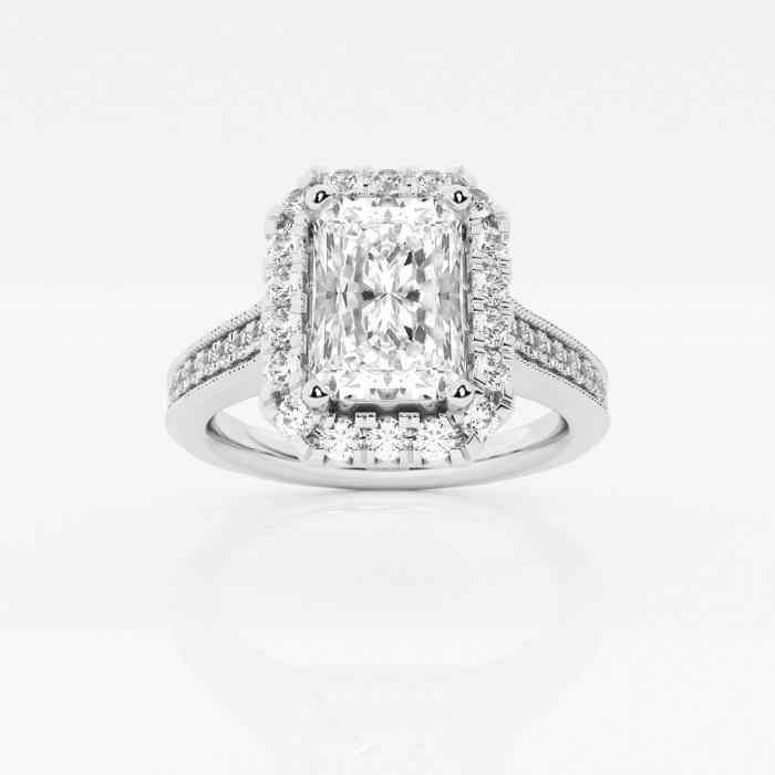 Certified 1 ctw Radiant Diamond Channel Halo Engagement Ring Platinum (1 of 2)