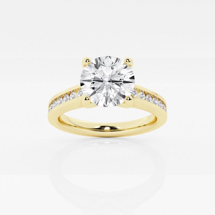 Certified 1 3/4 ctw Round Diamond Engagement Ring with Side Accents 14K Yellow Gold (1 of 2)