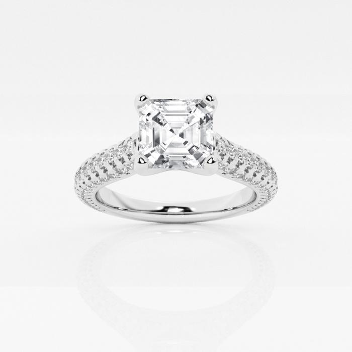 Certified 2 1/4 ctw Asscher Diamond Pave Engagement Ring 14K White Gold (1 of 2)