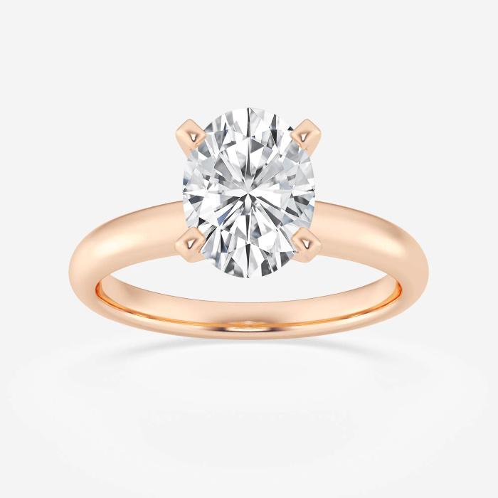 Certified 2 ctw Oval Diamond Classic Solitaire Engagement Ring 14K Rose Gold (1 of 2)