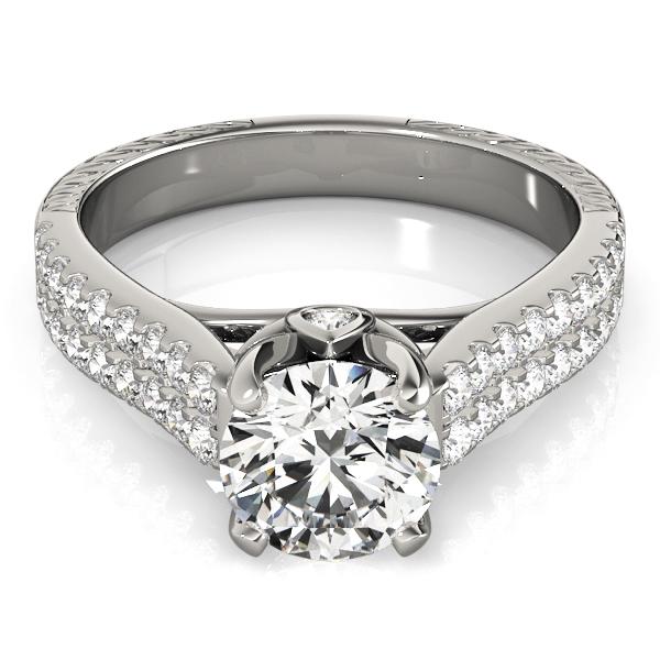 Certified 2.5 CTW Diamond Engagement Ring SET 18K White Gold (1 of 2)