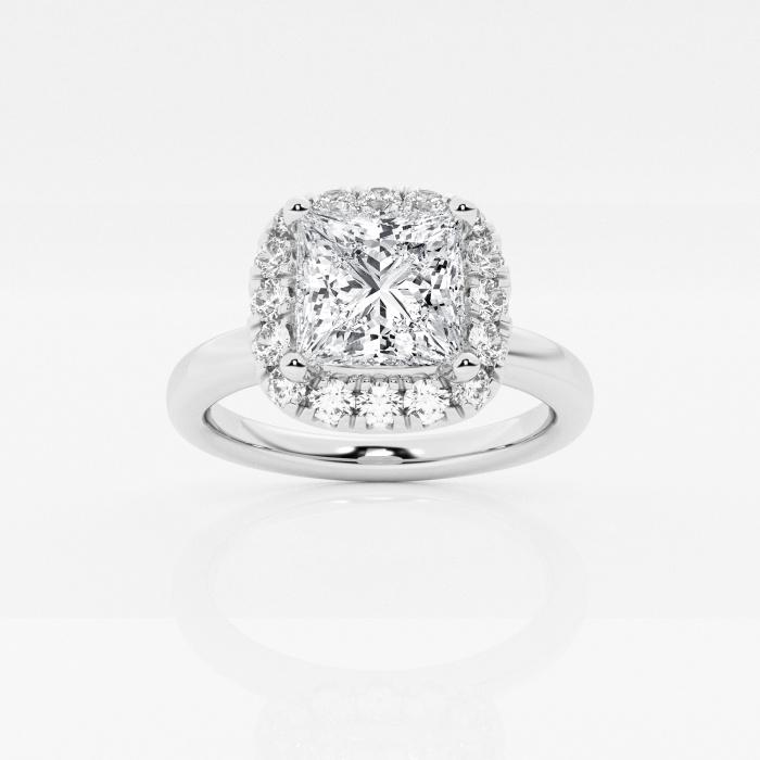 Certified 1 1/5 ctw Princess Diamond Classic Solitaire Halo Engagement Ring Platinum (1 of 2)