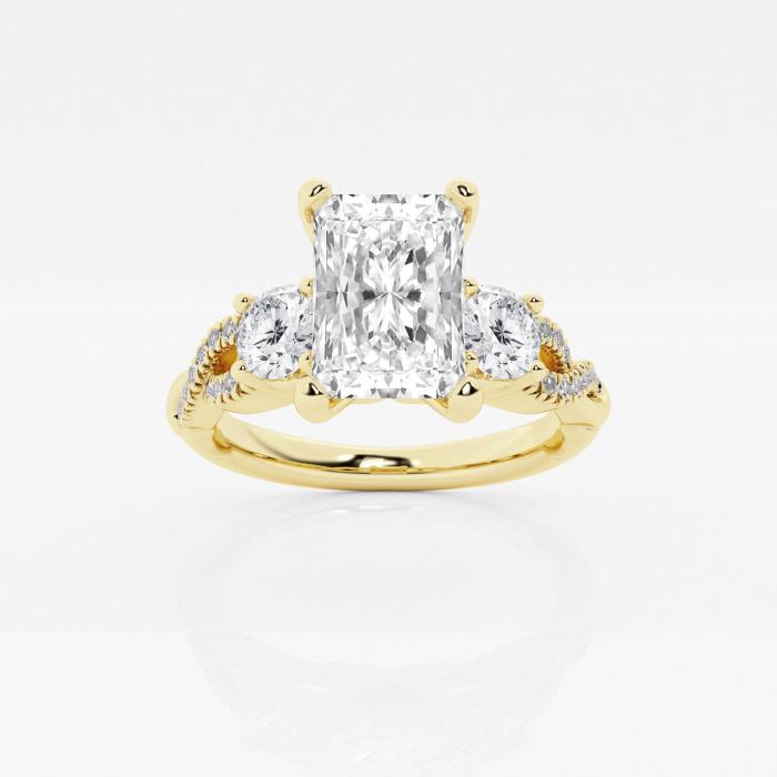 Certified 1 1/5 ctw Radiant Diamond Swirl Engagement Ring 14K Yellow Gold (1 of 2)