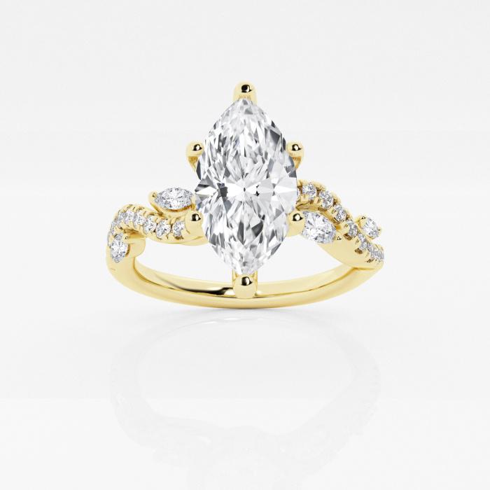 Certified 1 1/8 ctw Marquise Diamond Marquise Vine Engagement Ring 14K Yellow Gold (1 of 2)