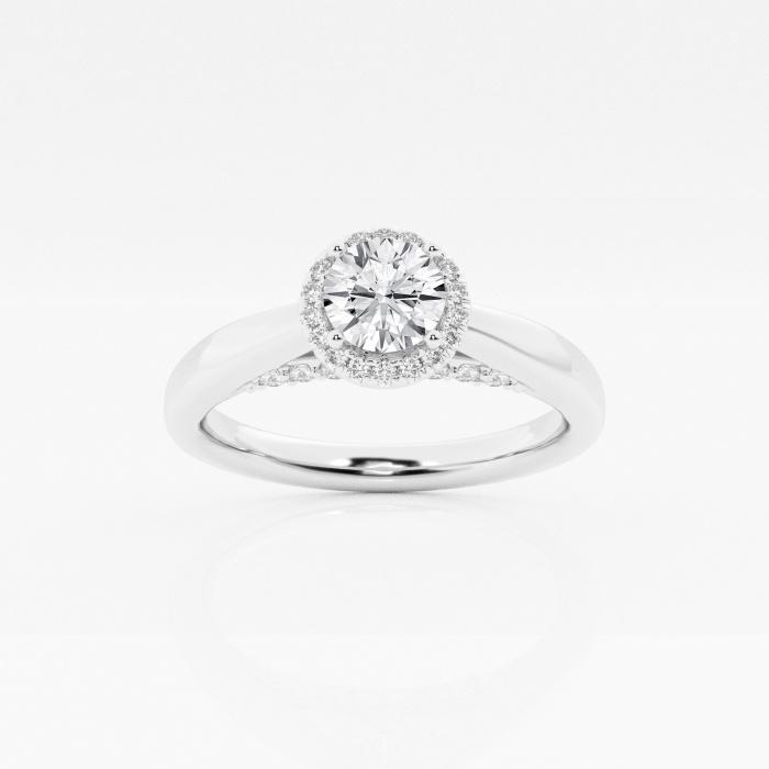 Certified 5/8 ctw Round Diamond Halo Engagement Ring Platinum (1 of 2)