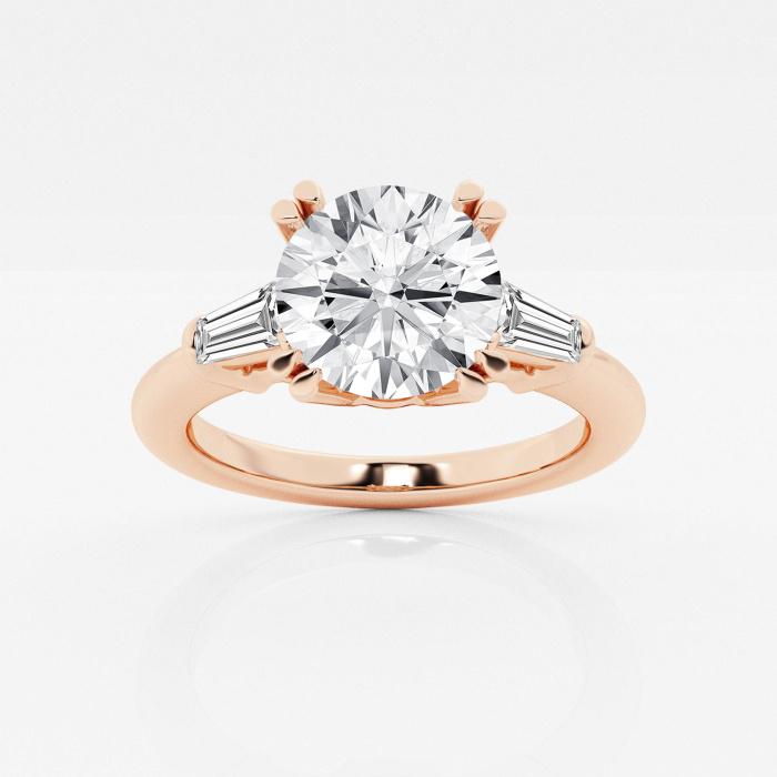 Certified 3 ctw Round Diamond Solitaire Engagement Ring 18K Rose Gold (1 of 2)
