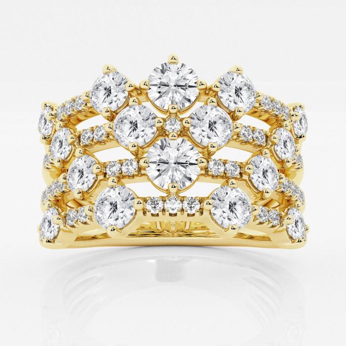 Certified 2 ctw Round Diamond Multi Row Fashion Band 14K Yellow Gold (1 of 2)