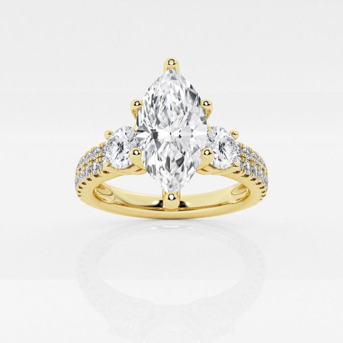 Certified 1 3/4 ctw Marquise Diamond Engagement Ring with Double Row Side Side Accents 14K Yellow (1 of 2)