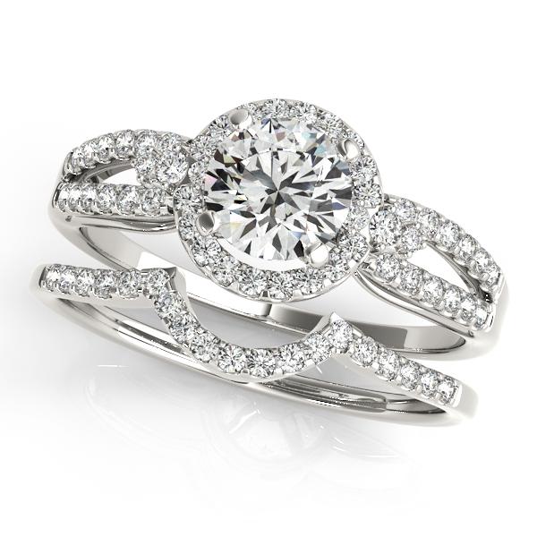 Certified 1.95 CTW Diamond Engagement Ring SET 18K White Gold (1 of 2)