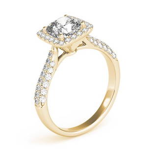 Certified 1.33 CTW Diamond Engagement Ring 18K Yellow Gold: Certified Lab Grown 1.33 CTW Diamond Engagement Ring 18K Yellow Gold Category: White Gold Engagement Rings Style: Pave Halo Audience: For Women Ring Resizable: Yes Metal Type: 18K