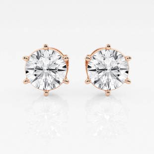 Certified 4 ctw Round E-F Diamond 6-Prong Solitaire Stud Earrings 14K Rose Gold: Certified Lab Grown 4 ctw Round E-F Diamond 6-Prong Solitaire Stud Earrings 14K Rose Gold Style: Stud Earrings Total Carat Weight: 4 ctw Centerstone Carat Wt: 2.00 Centerstone Count: 2 Diamond Color: