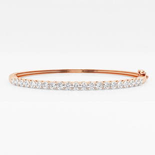 Certified 2 1/9 ctw Round Diamond Shared Prongs Bangle Bracelet 14K Rose Gold: Certified Lab Grown 2 1/9 ctw Round Diamond Shared Prongs Bangle Bracelet 14K Rose Gold Style: Bangle Bracelet Total Carat Weight: 2 1/9 ctw Centerstone Carat Wt: 0.10 Centerstone Count: