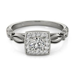 Certified 1.46 CTW Diamond Engagement Ring 18K White Gold: Certified Lab Grown 1.46 CTW Diamond Engagement Ring 18K White Gold Category: Yellow Gold Engagement Rings Style: Vintage Halo Audience: For Women Ring Resizable: Yes Metal Type: 18K