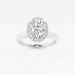 Certified 1 1/10 ctw Oval Diamond Halo Engagement Ring 14K White Gold: Certified Lab Grown 1 1/10 ctw Oval Diamond Halo Engagement Ring 14K White Gold Style: Halo Engagement Ring Total Carat Weight: 1 1/10 ctw Centerstone Carat Wt: 1.0 Centerstone Count: 1 