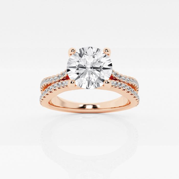 Certified 2 1/3 ctw Round Diamond Wave Engagement Ring 14K Rose Gold (1 of 2)