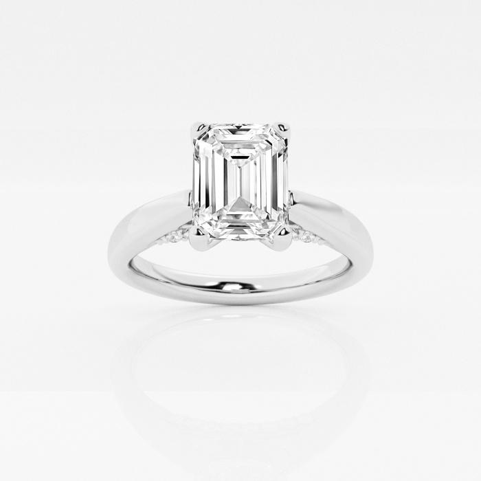 Certified 1 1/8 ctw Emerald Diamond Arch Engagement Ring Platinum (1 of 2)