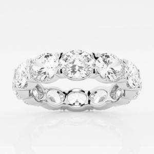 Certified 5 ctw East-West Oval Diamond Eternity Band 14K White Gold