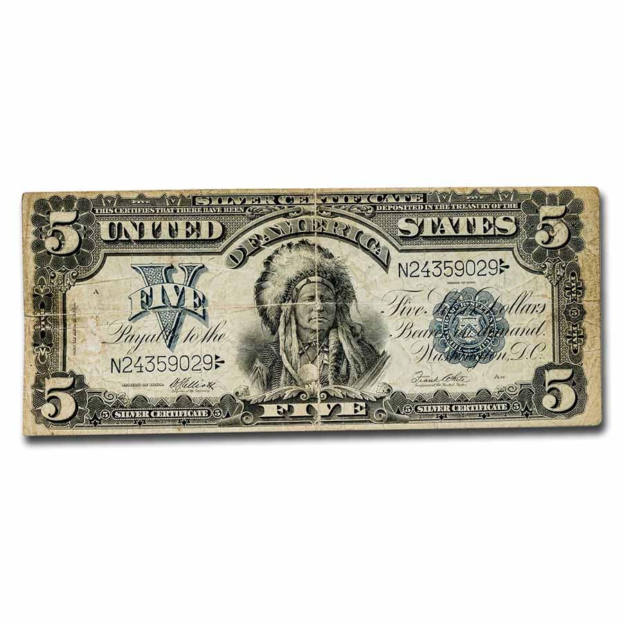 1899 $5 Silver Certificate Chief Running Antelope Fine (Fr#280) (1 of 2)