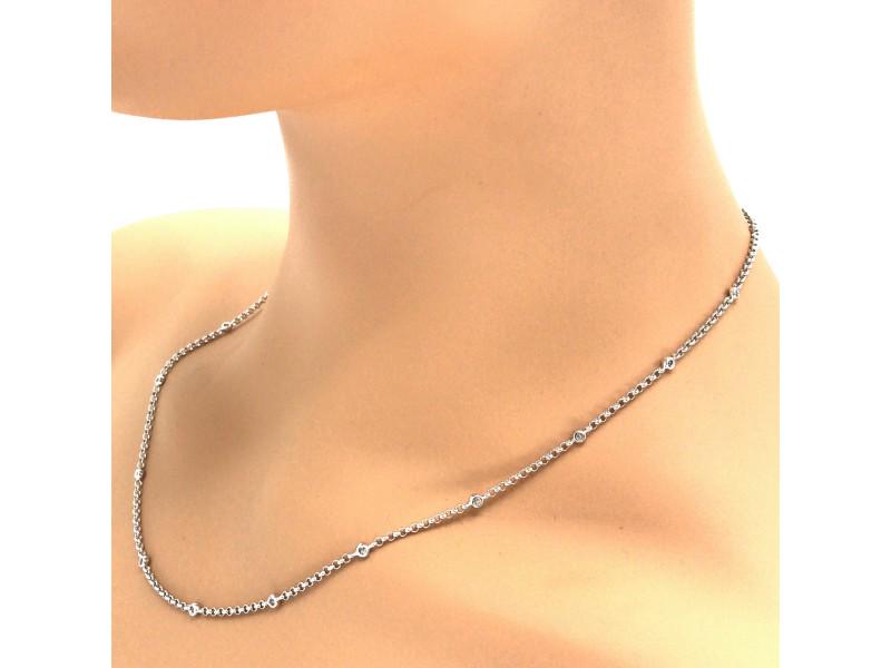 18k White Gold Diamond By The Yard Chain Necklace: 18k White Gold Diamond By The Yard Chain Necklace Product Code: sf785_6546648596583 Condition: Never worn 18k White GoldLength: 19 inchesTotal Weight: 7.9 gramsDiamond: 0.70 ct twd