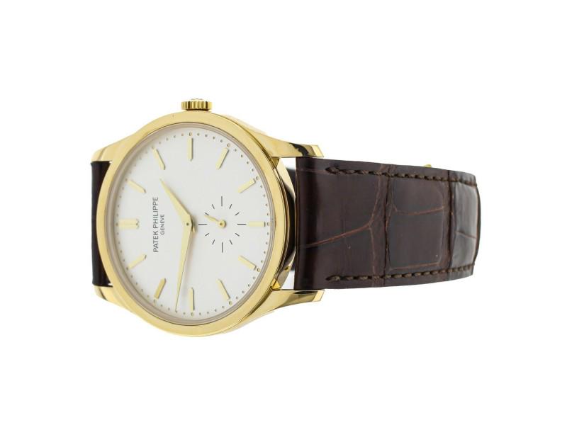 Patek Philippe Calatrava Yellow Gold Silver Dial Alligator 37mm (1 of 5)