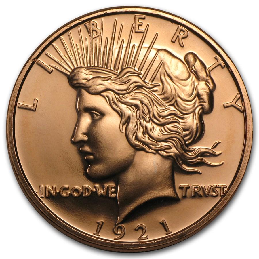 1 oz Copper Round - Peace Dollar (1 of 3)
